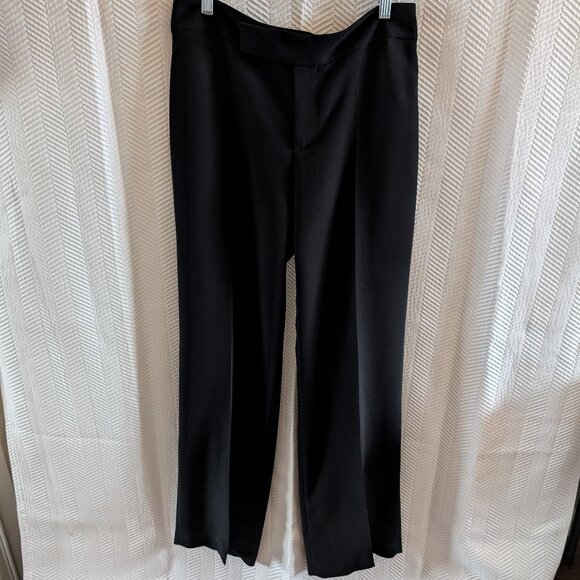 Zara Woman High Waist Wide Leg Trousers Black Size 10 Dress Pants Minimalist - Picture 3 of 11